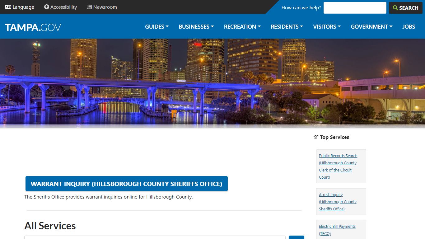 Warrant Inquiry (Hillsborough County Sheriffs Office)